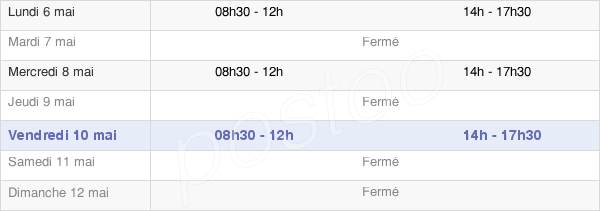horaires d'ouverture de la Mairie De Bernex