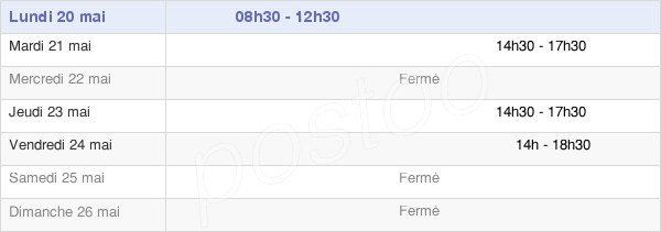 horaires d'ouverture de la Mairie De Saint-Maurice-Sur-Adour
