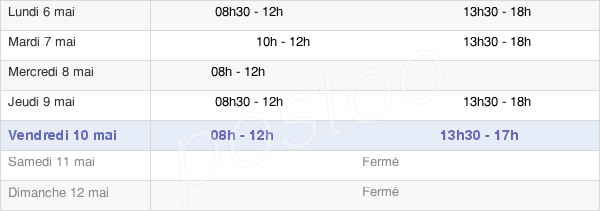 horaires d'ouverture de la Mairie De Rivière-Saas-Et-Gourby