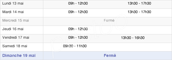 horaires d'ouverture de la Mairie D'Ousse-Suzan