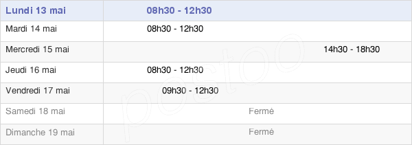 horaires d'ouverture de la Mairie De Pujo-Le-Plan