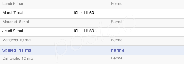 horaires d'ouverture de la Mairie De Pouy-Sur-Vannes