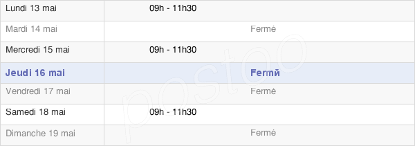 horaires d'ouverture de la Mairie De Fouchères