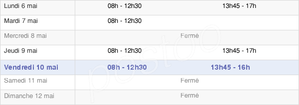 horaires d'ouverture de la Mairie De Beaulieu-Sous-Parthenay