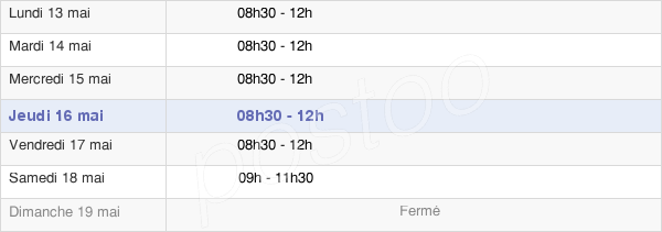 horaires d'ouverture de la Mairie De La Mothe-Saint-Héray