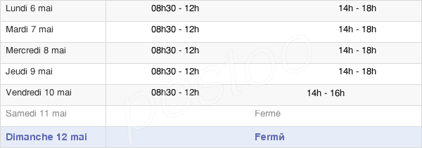 horaires d'ouverture de la Mairie De Sermoise-Sur-Loire