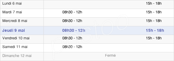 horaires d'ouverture de la Mairie De Montpezat-De-Quercy
