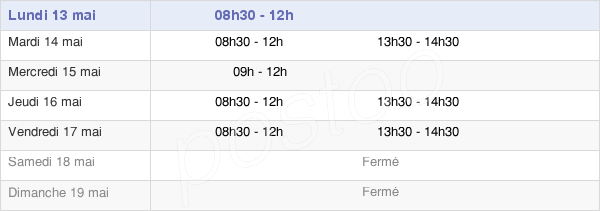 horaires d'ouverture de la Mairie De Bioule