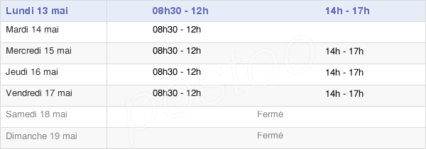 horaires d'ouverture de la Mairie De Villefranche-De-Lonchat