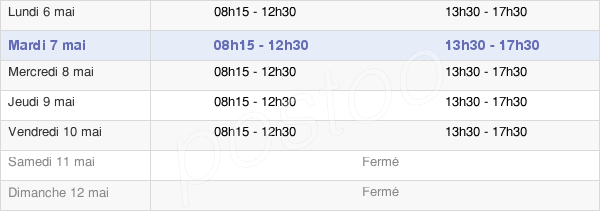 horaires d'ouverture de la Mairie De Coulounieix-Chamiers