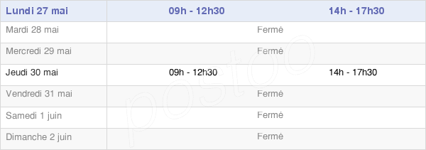 horaires d'ouverture de la Mairie De Saint-Félix-De-Reilhac-Et-Mortemart