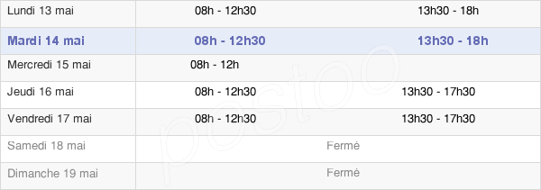 horaires d'ouverture de la Mairie De Marcillac-Saint-Quentin