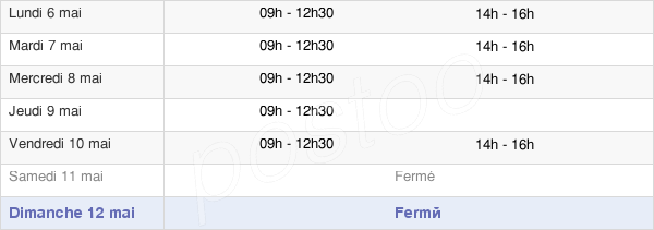 horaires d'ouverture de la Mairie De Siorac-En-Périgord
