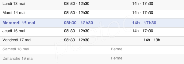horaires d'ouverture de la Mairie Du Boupère