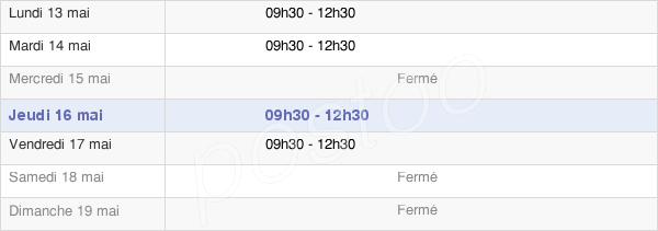 horaires d'ouverture de la Mairie De Saint-Cyr-En-Talmondais
