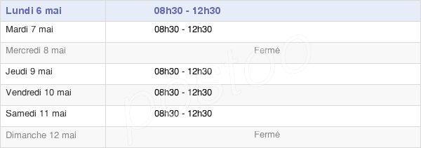 horaires d'ouverture de la Mairie De Saint-Hilaire-Le-Vouhis