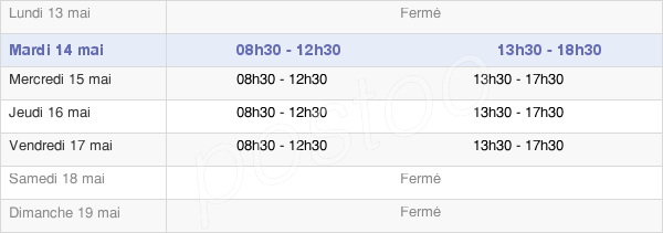horaires d'ouverture de la Mairie D'Echillais