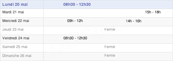 horaires d'ouverture de la Mairie De Puy-Du-Lac