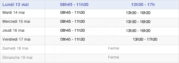 horaires d'ouverture de la Mairie D'Angerville-La-Campagne