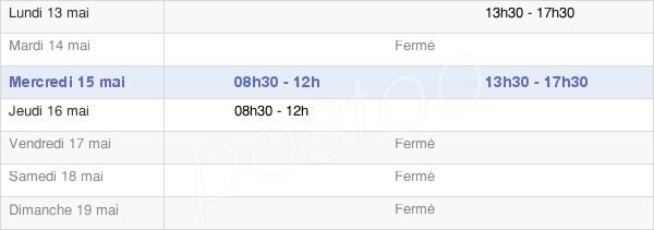 horaires d'ouverture de la Mairie De Barriac-Les-Bosquets