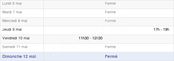 horaires d'ouverture de la Mairie De Vrigny