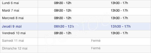horaires d'ouverture de la Mairie De Saint-Memmie