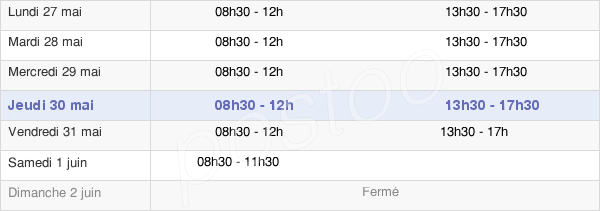 horaires d'ouverture de la Mairie De Sainte-Menehould