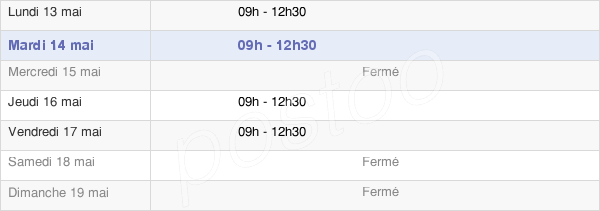 horaires d'ouverture de la Mairie De Saint-Sernin