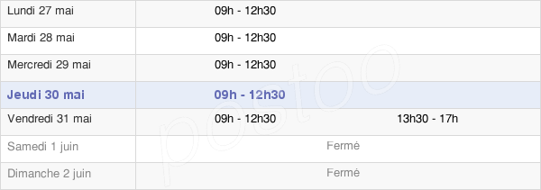 horaires d'ouverture de la Mairie D'Orgères-En-Beauce