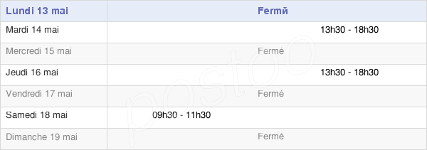 horaires d'ouverture de la Mairie De La Chapelle-Forainvilliers