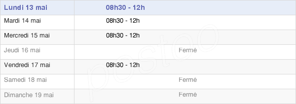 horaires d'ouverture de la Mairie De Pontgouin