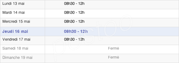 horaires d'ouverture de la Mairie De La La Bollène-Vésubie