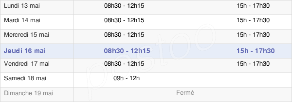 horaires d'ouverture de la Mairie De La Bernerie-En-Retz